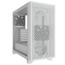 CORSAIR - Corsair 3000D Airflow Gaming Case w/ Glass Window, ATX, 2x SP120 Fans, GPU Cooling, 4-Slot GPU Support, High-Airflow Front, White