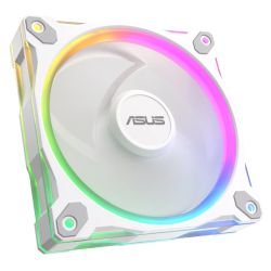 ASUS - Asus Prime MR120 ARGB Reverse Blade 120mm PWM Case Fan, Sleeve Bearing, 28mm Frame, Dual-Sided Lighting, 1600 RPM, White
