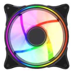 VIDA - Vida Infinity01 Reverse Blade 120mm ARGB Dual Ring PWM Case Fan, Hydraulic Bearing, Infinity Mirror Effect, 500-1500 RPM, Black