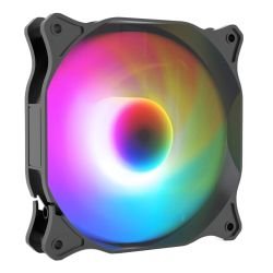 VIDA - Vida Pulsar 120mm ARGB Fan for Vida GENESIS & TYPHOON Cases, 9 LEDs, Hydraulic Bearing, 1200 RPM, 4-pin (Daisy Chain Header), Black