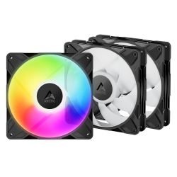 ARCTIC - ARCTIC P14 Pro ARGB 140mm PWM Case Fans w/ Cable Splitters (3 Pack), Fluid Dynamic Bearing, 400-2500 RPM, Black