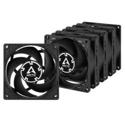 ARCTIC - ARCTIC P8 Silent Pressure-optimised Extra Quiet 80mm Case Fans (5 Pack), Black, Fluid Dynamic, 1600 RPM, Black