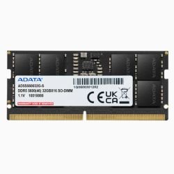 ADATA - ADATA Standard 32GB, DDR5, 5600MHz (PC5-44800), CL46, 1.1V, ECC, SODIMM Memory
