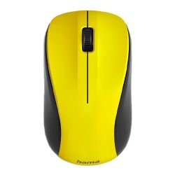 HAMA - Hama MW-300 V2 Wireless Optical Mouse, 3 Buttons, Quiet, Ambidextrous, Yellow/Black