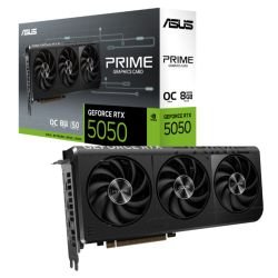 ASUS – Asus PRIME RTX5050 OC, PCIe5, 8GB DDR6, HDMI, 3 DP, 2707MHz Clock, Overclocked, Compact SFF-Ready ASUS - Asus PRIME RTX5050 OC, PCIe5, 8GB DDR6, HDMI, 3 DP, 2707MHz Clock, Overclocked, Compact SFF-Ready