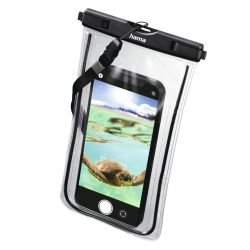 HAMA - Hama Finest Sports Waterproof Mobile Phone Case for Smartphones, Fluorescent Frame, Hand Strap