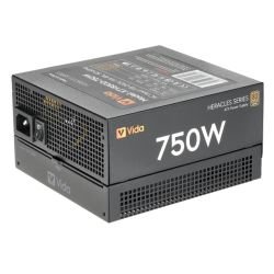 VIDA - Vida 750W Heracles Black ATX Gaming PSU, 80+ Bronze, 140mm Ultra-Quiet FDM Fan, Flat Black Cables, Power Lead Not Included