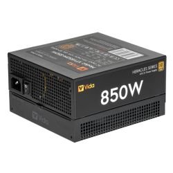 VIDA - Vida 850W Heracles Black ATX 3.1 Gaming PSU, 80+ Bronze, 140mm Ultra-Quiet FDM Fan, Flat Black Cables, PCIe 5.1, Power Lead Not Included