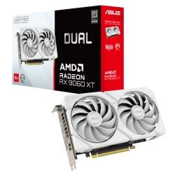 ASUS – Asus DUAL RX9060 XT White, PCIe5, 16GB DDR6, HDMI, 2 DP, 3250MHz Clock, Compact SFF-Ready ASUS - Asus DUAL RX9060 XT White, PCIe5, 16GB DDR6, HDMI, 2 DP, 3250MHz Clock, Compact SFF-Ready