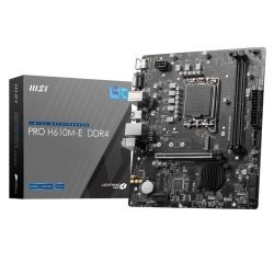 MSI - MSI PRO H610M-E DDR4, Intel H610, 1700, Micro ATX, 2 DDR4, VGA, HDMI, GB LAN, 1x M.2
