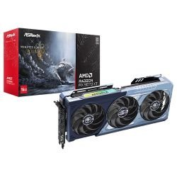 ASROCK - Asrock RX9070 XT Monster Hunter Wilds Edition, PCIe5, 16GB DDR6, HDMI, 3 DP, 2970MHz Clock, RGB Lighting