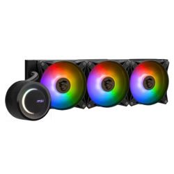 MSI - MSI MAG CORELIQUID E360 360mm Liquid CPU Cooler, 3x ARGB PWM Fans, Rotatable ARGB Blockhead, Black